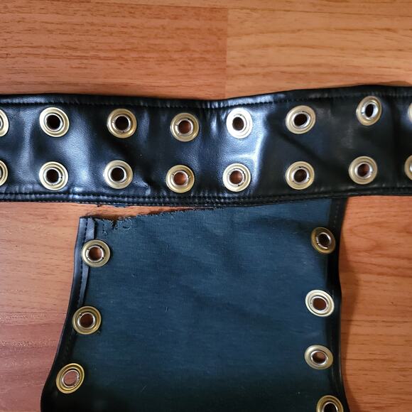 Vintage 1990 Vinyl HOT Motorcycle Chaps Women Sexy Fetish LGBTQ OS Adjusts Black - Picture 10 of 16